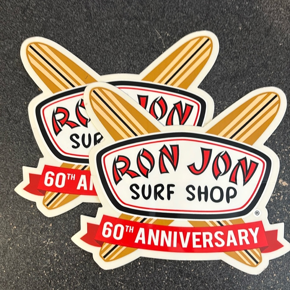 2 60th Anniversary Ron Jon stickers